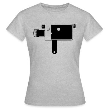 Kamera Design Klassiker - Frauen T-Shirt - Grau meliert - Vorne - AI Model Female 172 dark (172cm)