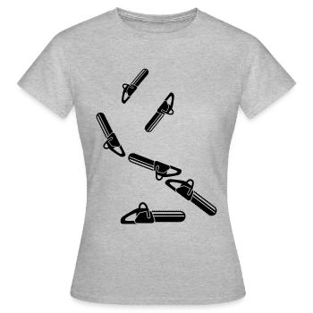 Icône d’icône de tronçonneuse - T-shirt Femme - gris chiné - Devant - AI Model Female 172 dark (172cm)
