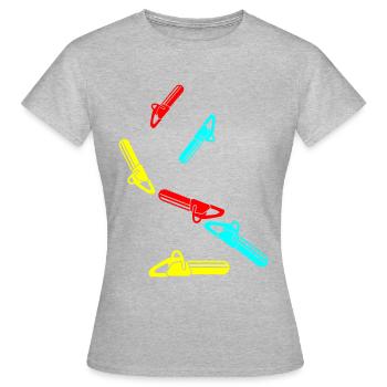 Icône d’icône de tronçonneuse - T-shirt Femme - gris chiné - Devant - AI Model Female 172 dark (172cm)