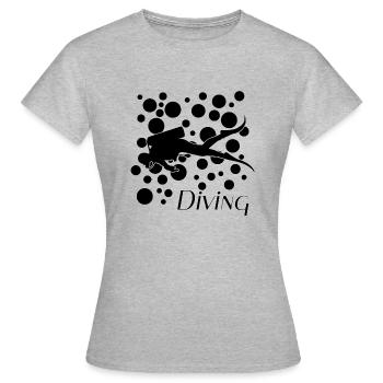 Diver - Frauen T-Shirt - Grau meliert - Vorne - AI Model Female 172 dark (172cm)