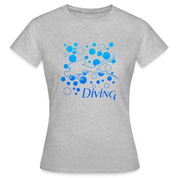 Diving - Frauen T-Shirt - Grau meliert - Vorne - AI Model Female 172 dark (172cm)