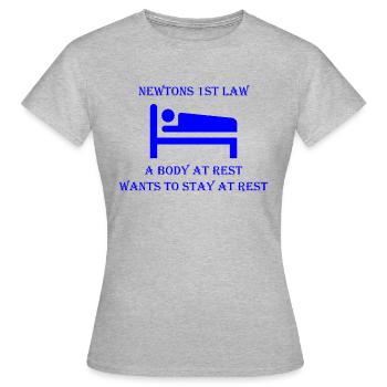 Newtonsches Gesetz - Frauen T-Shirt - Grau meliert - Vorne - AI Model Female 172 dark (172cm)
