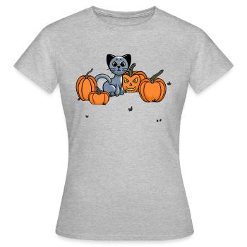 Chat de minuit - T-shirt Femme - gris chiné - Devant - AI Model Female 172 dark (172cm)