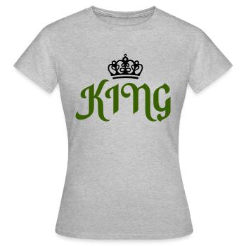 Roi - T-shirt Femme - gris chiné - Devant - AI Model Female 172 dark (172cm)
