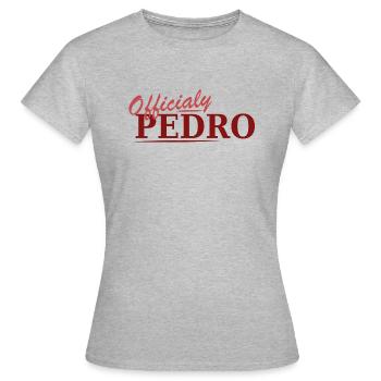 Officiellement, Pedro - T-shirt Femme - gris chiné - Devant - AI Model Female 172 dark (172cm)