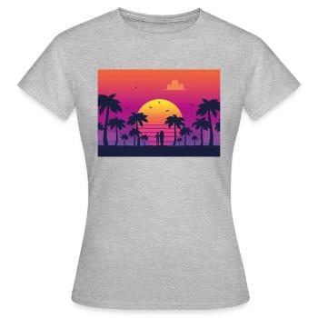 sunset surf - Frauen T-Shirt - Grau meliert - Vorne - AI Model Female 172 dark (172cm)
