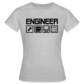 Ingénieur - Symboles - T-shirt Femme - gris chiné - Devant - AI Model Female 172 dark (172cm)