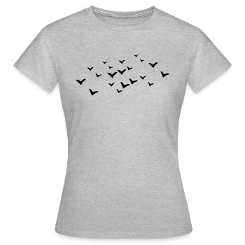 Oiseaux - T-shirt Femme - gris chiné - Devant - AI Model Female 172 dark (172cm)