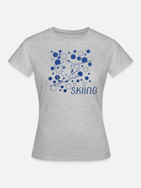 Skiing Ski - Frauen T-Shirt - Grau meliert