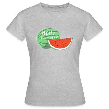 BONJOUR ÉTÉ - T-shirt Femme - gris chiné - Devant - AI Model Female 172 dark (172cm)
