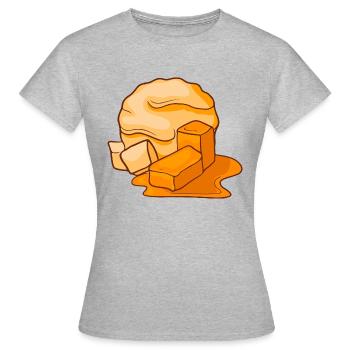 Karamell Eis Speiseeis Eiskrem Eiscreme Kugeleis - Frauen T-Shirt - Grau meliert - Vorne - AI Model Female 172 dark (172cm)