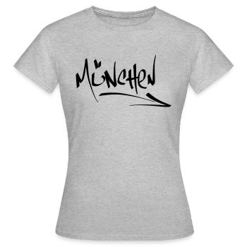 Munich - T-shirt Femme - gris chiné - Devant - AI Model Female 172 dark (172cm)