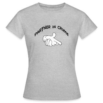 Partenaire dans le crime - T-shirt Femme - gris chiné - Devant - AI Model Female 172 dark (172cm)