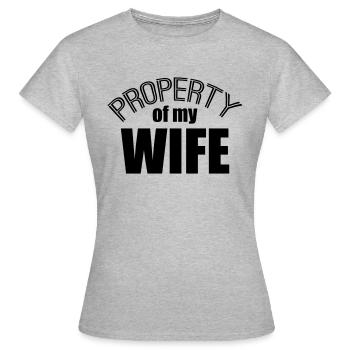 logo design stempel schild warnung achtung hinweis - Frauen T-Shirt - Grau meliert - Vorne - AI Model Female 172 dark (172cm)