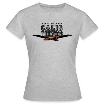 Calisthenics - Frauen T-Shirt - Grau meliert - Vorne - AI Model Female 172 dark (172cm)