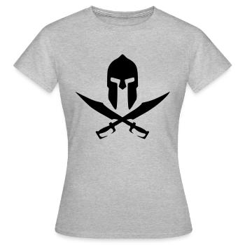 helm spart Spart warrior helm trojan retro vintage - Women's T-Shirt - heather grey - Front - AI Model Female 172 dark (172cm)