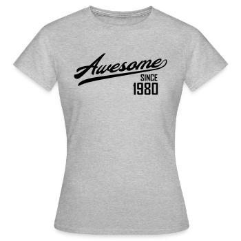 Awesome Since 1980 - Frauen T-Shirt - Grau meliert - Vorne - AI Model Female 172 dark (172cm)