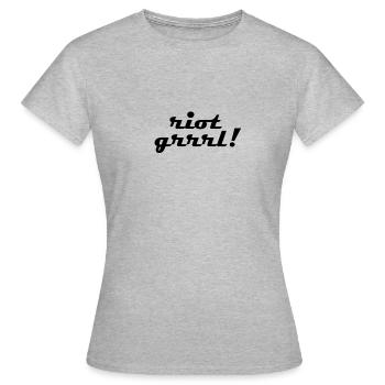 riot grrrl - Women's T-Shirt - heather grey - Front - AI Model Female 172 dark (172cm)