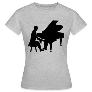 pianiste - T-shirt Femme - gris chiné - Devant - AI Model Female 172 dark (172cm)