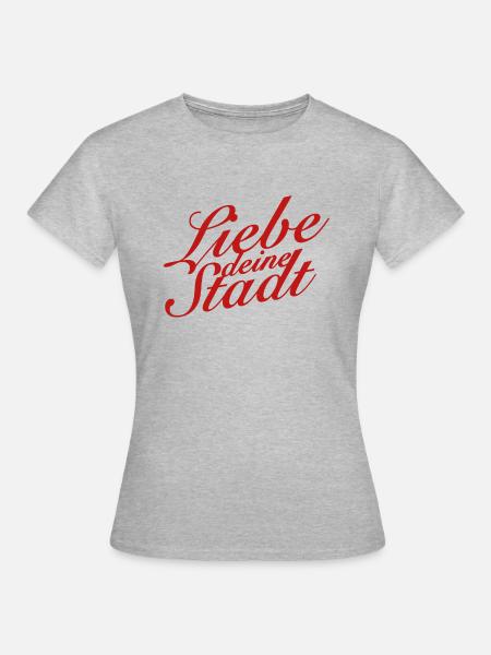 Liebe deine Stadt (Kölner Veedel) - Frauen T-Shirt - Grau meliert
