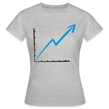 ligne de flèche vers le haut la ligne revenus croi - T-shirt Femme - gris chiné - Devant - AI Model Female 172 dark (172cm)