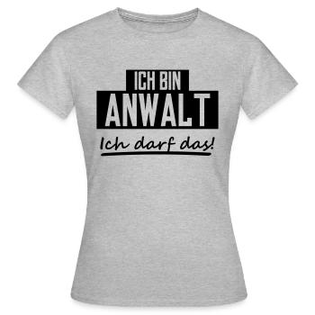 ich bin anwalt - Frauen T-Shirt - Grau meliert - Vorne - AI Model Female 172 dark (172cm)
