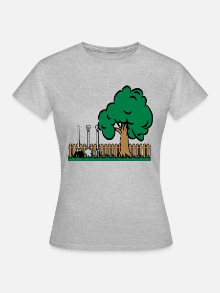 Garten baum gartenwerkzeuge - Frauen T-Shirt - Grau meliert