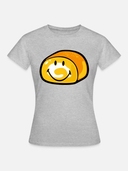 Smiley Bread - Frauen T-Shirt - Grau meliert