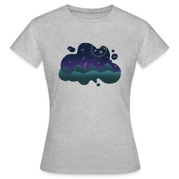 Nacht Kunstwerk - Frauen T-Shirt - Grau meliert - Vorne - AI Model Female 172 dark (172cm)