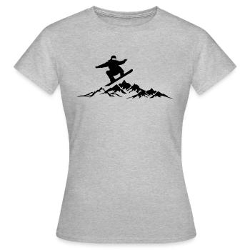 Wintersport - Snowboard - Frauen T-Shirt - Grau meliert - Vorne - AI Model Female 172 dark (172cm)