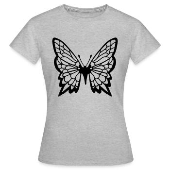 Schoener Schmetterling Design - Frauen T-Shirt - Grau meliert - Vorne - AI Model Female 172 dark (172cm)