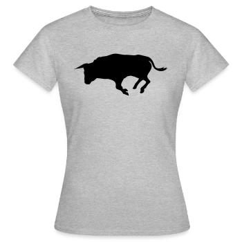 stier - Frauen T-Shirt - Grau meliert - Vorne - AI Model Female 172 dark (172cm)