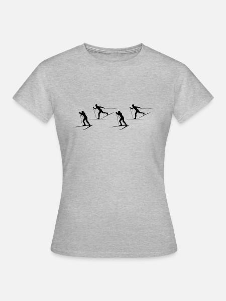 Langlaufen - Frauen T-Shirt - Grau meliert