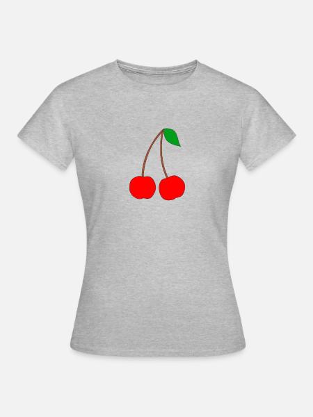 Kirschen - Frauen T-Shirt - Grau meliert