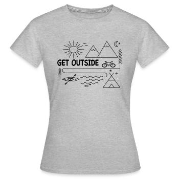 GET OUTSIDE - T-shirt Femme - gris chiné - Devant - AI Model Female 172 dark (172cm)
