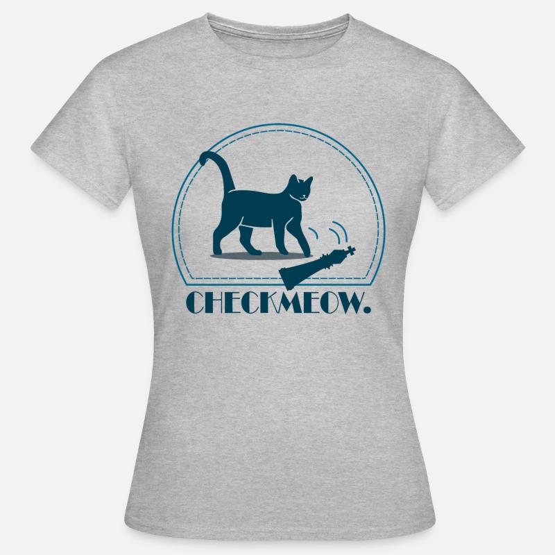 checkmate checkmeow cat - Women's T-Shirt - heather grey