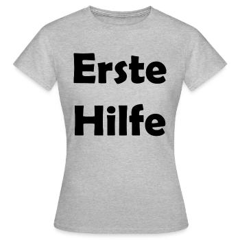 Erste Hilfe - Frauen T-Shirt - Grau meliert - Vorne - AI Model Female 172 dark (172cm)