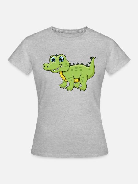 Krokodil - Frauen T-Shirt - Grau meliert