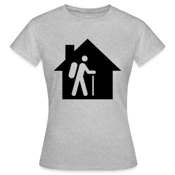 Cabane, cabane de montagne, albergue - T-shirt Femme - gris chiné - Devant - AI Model Female 172 dark (172cm)