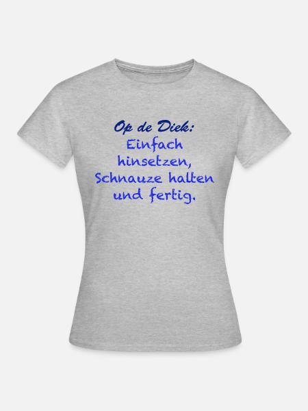004 Nordseeaner Op de Diek - Dunkel - Frauen T-Shirt - Grau meliert