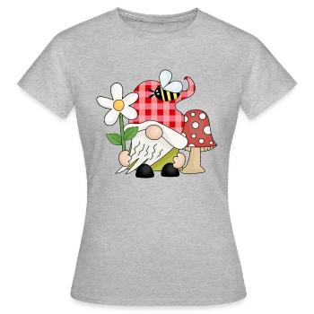 Whimsical Garden Gnome - Women's T-Shirt - heather grey - Front - AI Model Female 172 dark (172cm)