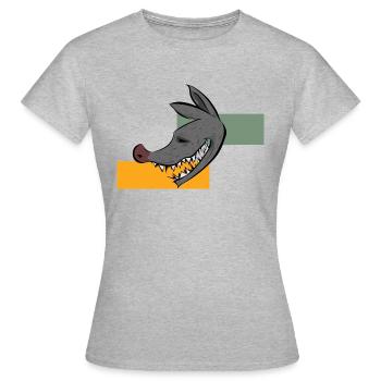 Loup méchant - T-shirt Femme - gris chiné - Devant - AI Model Female 172 dark (172cm)