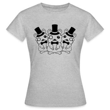Hamster à cylindre 3 monocles - T-shirt Femme - gris chiné - Devant - AI Model Female 172 dark (172cm)