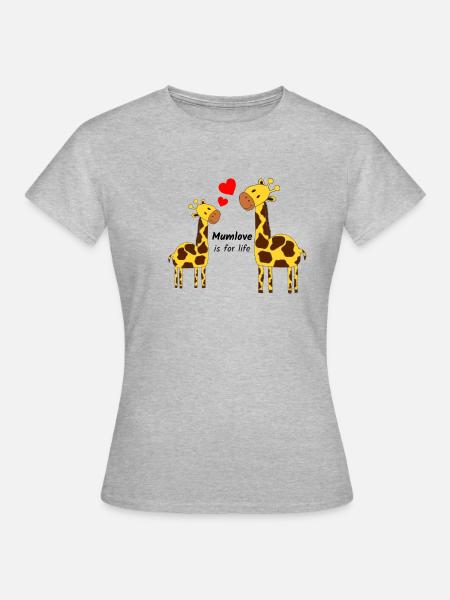 mamaliebe Giraffe - Frauen T-Shirt - Grau meliert