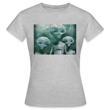 Aliens in the Mist - Women's T-Shirt - heather grey - Front - AI Model Female 172 dark (172cm)