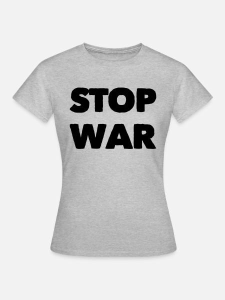 Stop War - Frauen T-Shirt - Grau meliert