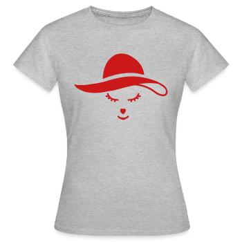 lady en rouge - T-shirt Femme - gris chiné - Devant - AI Model Female 172 dark (172cm)