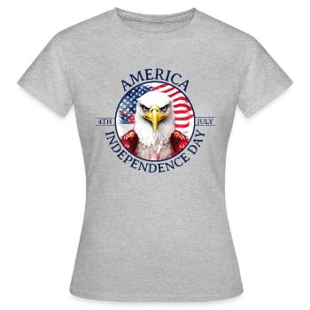 A eagle - Americans Independence Day - Women's T-Shirt - heather grey - Front - AI Model Female 172 dark (172cm)