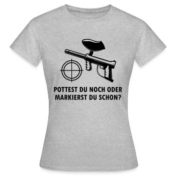 Paintball Airsoft - T-shirt Femme - gris chiné - Devant - AI Model Female 172 dark (172cm)