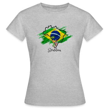 J’adore le Brésil - T-shirt Femme - gris chiné - Devant - AI Model Female 172 dark (172cm)